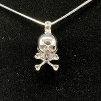 036 - Pearl Cage: Skull and Bones  - Sterling Silver