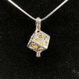 012 - Pearl Cage: Filigree Cube - Sterling Silver