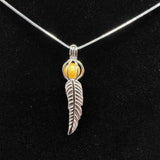 007 - Pearl Cage: Feather - Sterling Silver