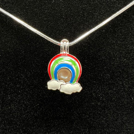 008 - Pearl Cage: Colorful Rainbow - Sterling Silver