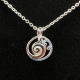 052 - Pearl Cage: Wave W/Blue CZs - Sterling Silver