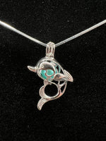 064 -  Pearl Cage: Dolphin W/Babies - Sterling Silver