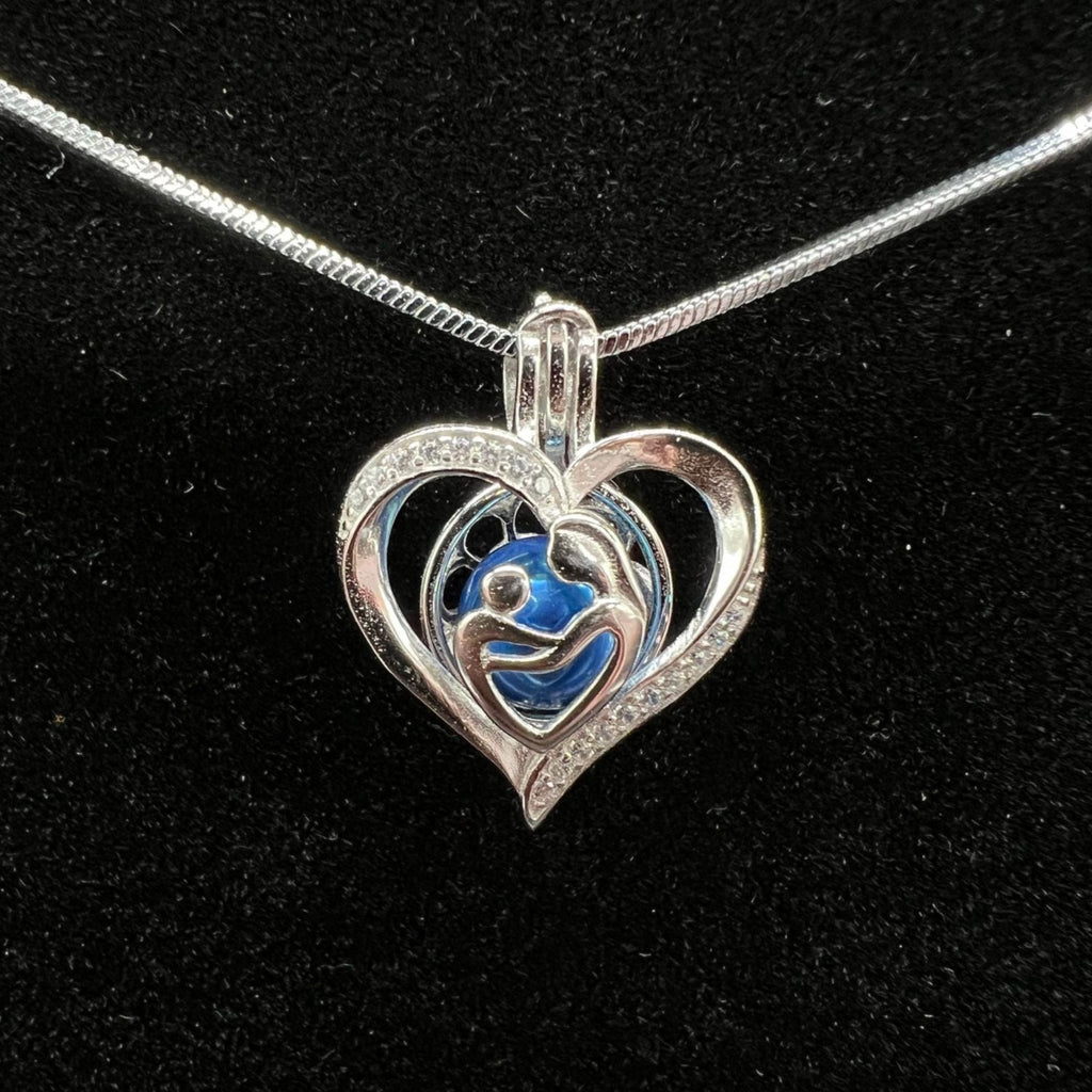 071 - Pearl Cage: Mothers Heart  - Sterling Silver