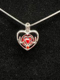 084 - Pearl Cage: Lifeline Heart  - Sterling Silver