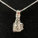 068 - Pearl Cage: Lighthouse W/Red Stone - Sterling Silver