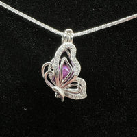 144 - Pearl Cage: Butterfly w/CZ's - Sterling Silver