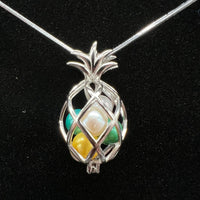 140 - Large Pearl Cage: Pineapple - Sterling Silver