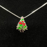 154 - Pearl Cage: Christmas Tree W/Ribbon - Sterling Silver