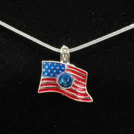 091 - Pearl Cage : American Flag - Sterling Silver
