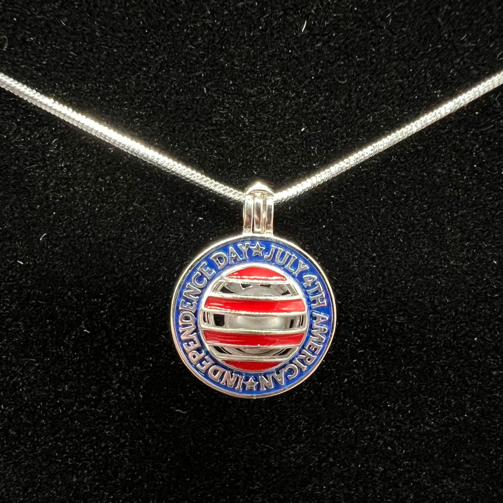 108 - Pearl Cage : 4th of July - Sterling Silver