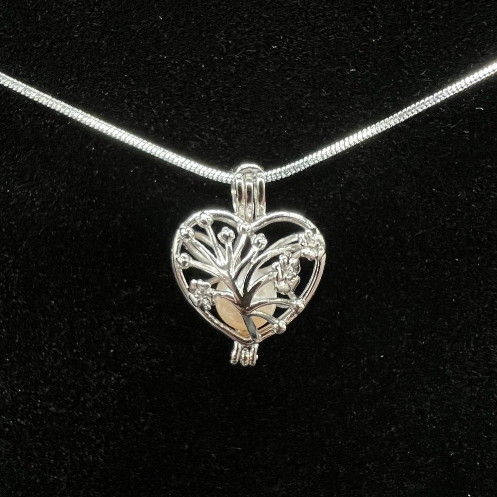 119 - Pearl Cage: Heart Tree - Sterling Silver