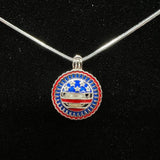 100 - Pearl Cage: Patriotic Round - Sterling Silver