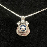 126 - Pearl Cage: Police Badge - Sterling Silver