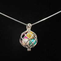 Sterling Silver Pearl Cage Pendant - Swirled Design Pearl Cage Pendant All 3 / Wave / 18 in.