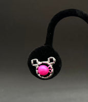 430 - Earring Mount : Mouse Ears - Sterling Silver