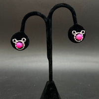 430 - Earring Mount : Mouse Ears - Sterling Silver