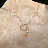 251 - Pendant Mount : Heart and Pearl - Sterling Silver