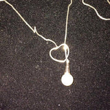 251 - Pendant Mount : Heart and Pearl - Sterling Silver