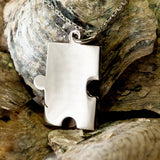 Pendant: Autism Support Stainless Steel Puzzle Piece - #203