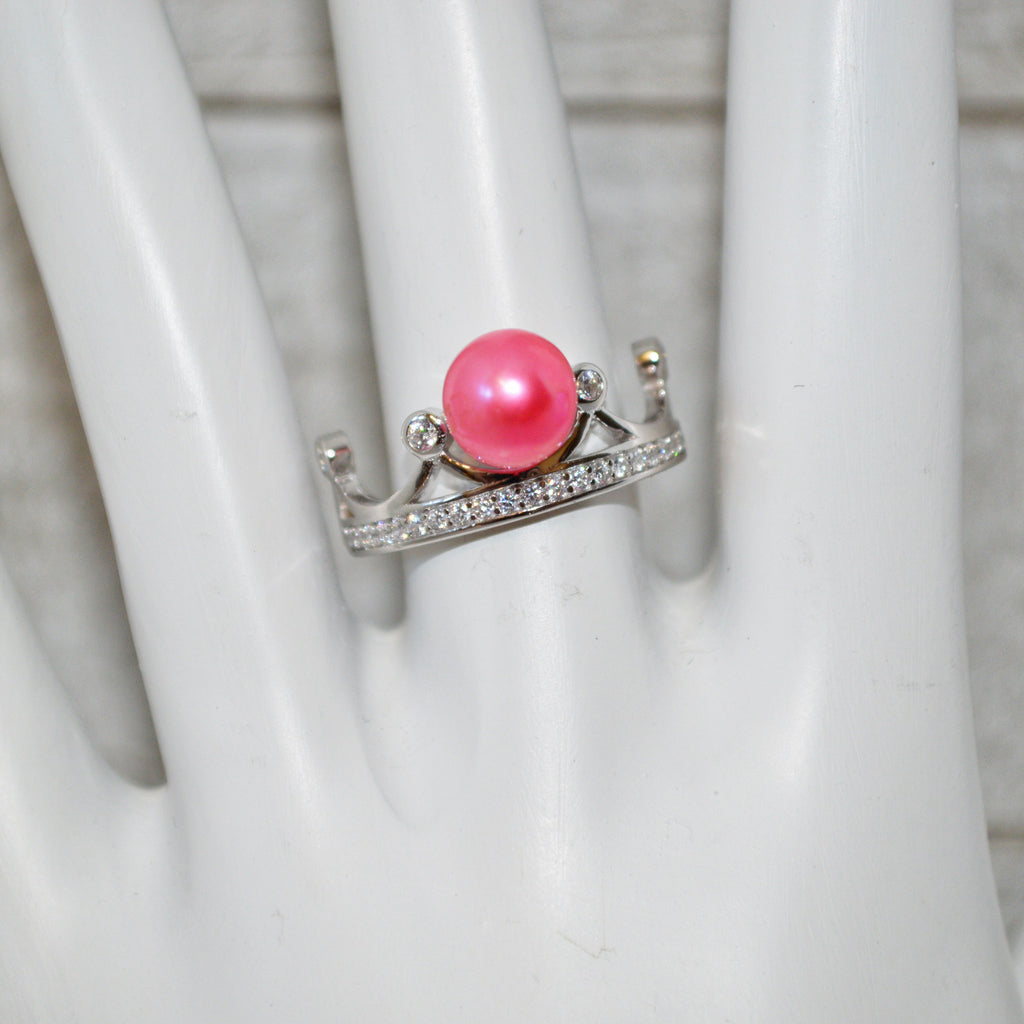 315 - Ring Mount : Royalty W/CZs - Adjustable - Sterling Silver