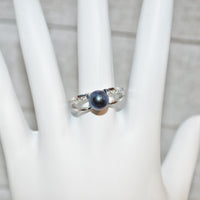 331 - Ring Mount : Double Arch W/CZ's - Sterling Silver