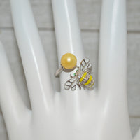 320 - Ring Mount : Bumble Bee - Adjustable - Sterling Silver