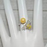 320 - Ring Mount : Bumble Bee - Adjustable - Sterling Silver