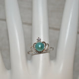 306 - Ring Mount : Crown W/CZ -Adjustable - Sterling Silver