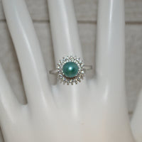 322 - Ring Mount : Round Double Halo W/CZ's - Adjustable - Sterling Silver