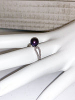 311 - Ring Mount :Simple Ring w/ CZs -  Sterling Silver