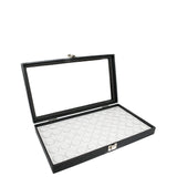 Glass Top Black Leatherette Jewelry Display Case