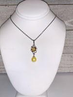 230 - Pendant Mount: Yellow Gold Flower - Sterling Silver