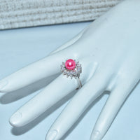 321 - Ring Mount : Round Halo W/CZ's - Sterling Silver